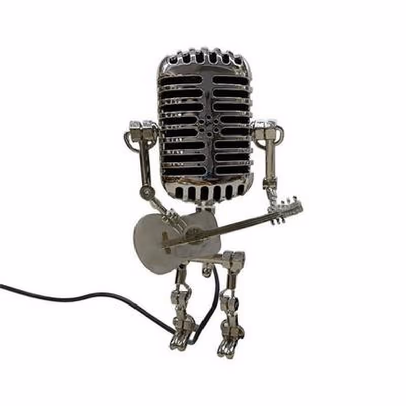 🎁Vintage Microphone Robot Desk Lamp
